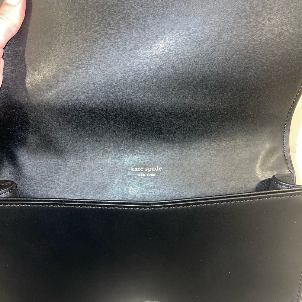 Kate Spade Neve Ocelot Medium Convertible Shoulder Crossbody Bag black gold $429 - Picture 3 of 9